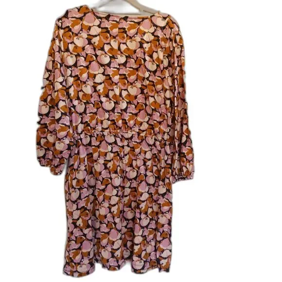 NINE WEST Floral Long Sleeve Textured Knee Length Dress Women's L - Picture 3 of 9